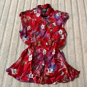 VTg y2k Angie Red floral blouse Size M punk party summer festivals